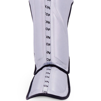 TKB TopKing "Full Impact Single Tone" Shin Guards Muay Thai Boxing Silver