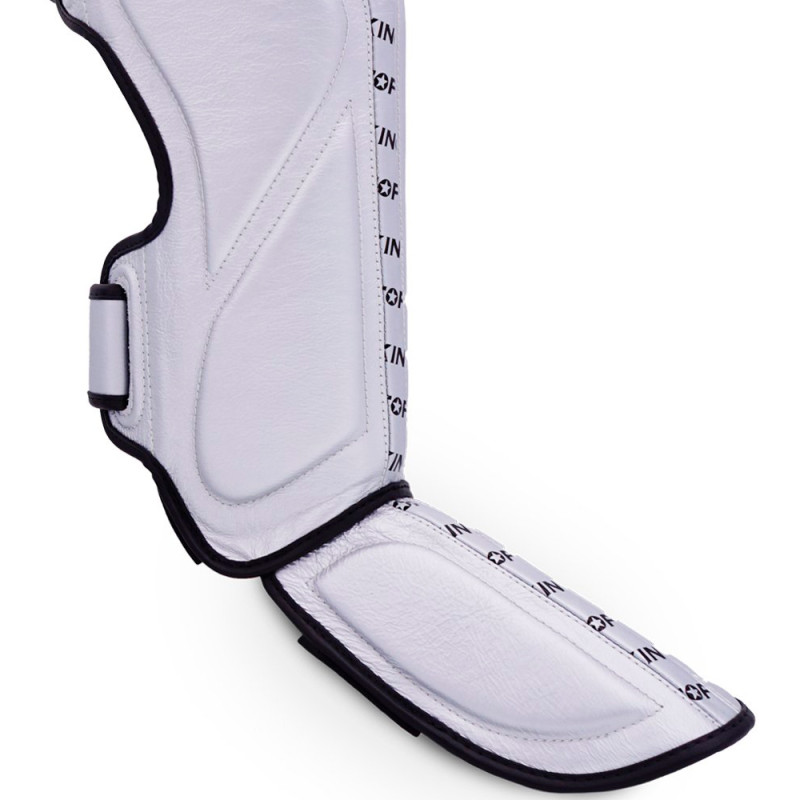 TKB TopKing "Full Impact Single Tone" Shin Guards Muay Thai Boxing Silver