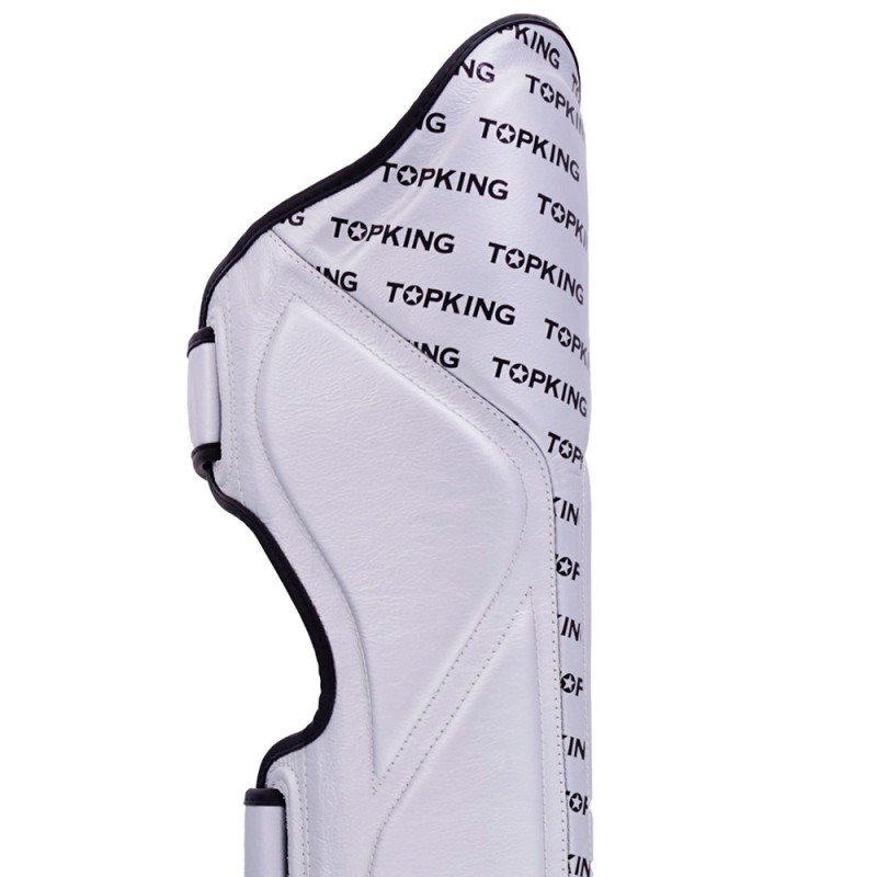 TKB TopKing "Full Impact Single Tone" Shin Guards Muay Thai Boxing Silver