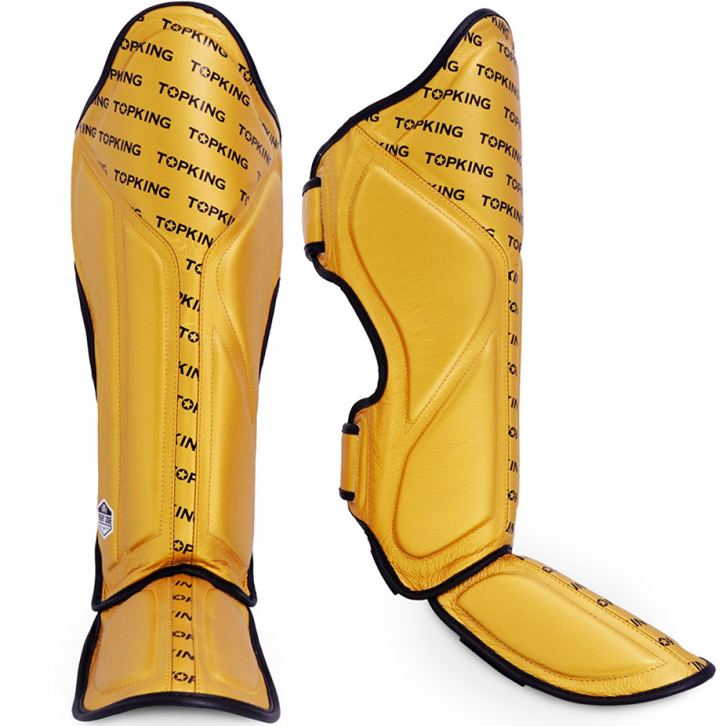 TKB TopKing "Full Impact Single Tone" Shin Guards Muay Thai Boxing Gold
