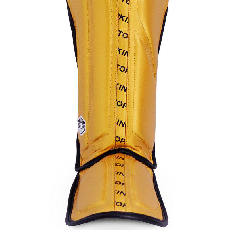 TKB TopKing "Full Impact Single Tone" Shin Guards Muay Thai Boxing Gold