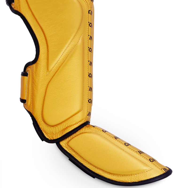 TKB TopKing "Full Impact Single Tone" Shin Guards Muay Thai Boxing Gold