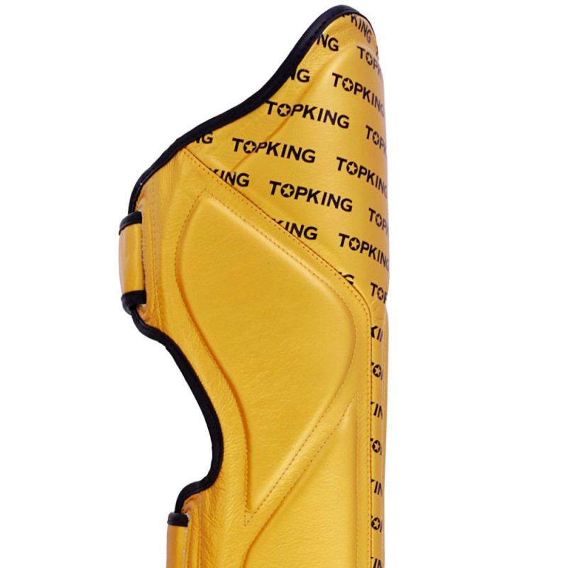 TKB TopKing "Full Impact Single Tone" Shin Guards Muay Thai Boxing Gold