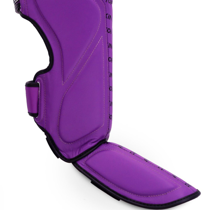 TKB TopKing "Full Impact Single Tone" Shin Guards Muay Thai Boxing Purple