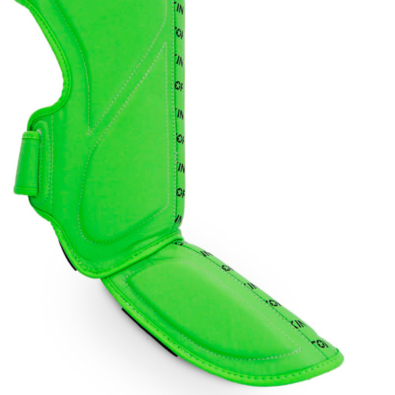 TKB TopKing "Full Impact Single Tone" Shin Guards Muay Thai Boxing Green