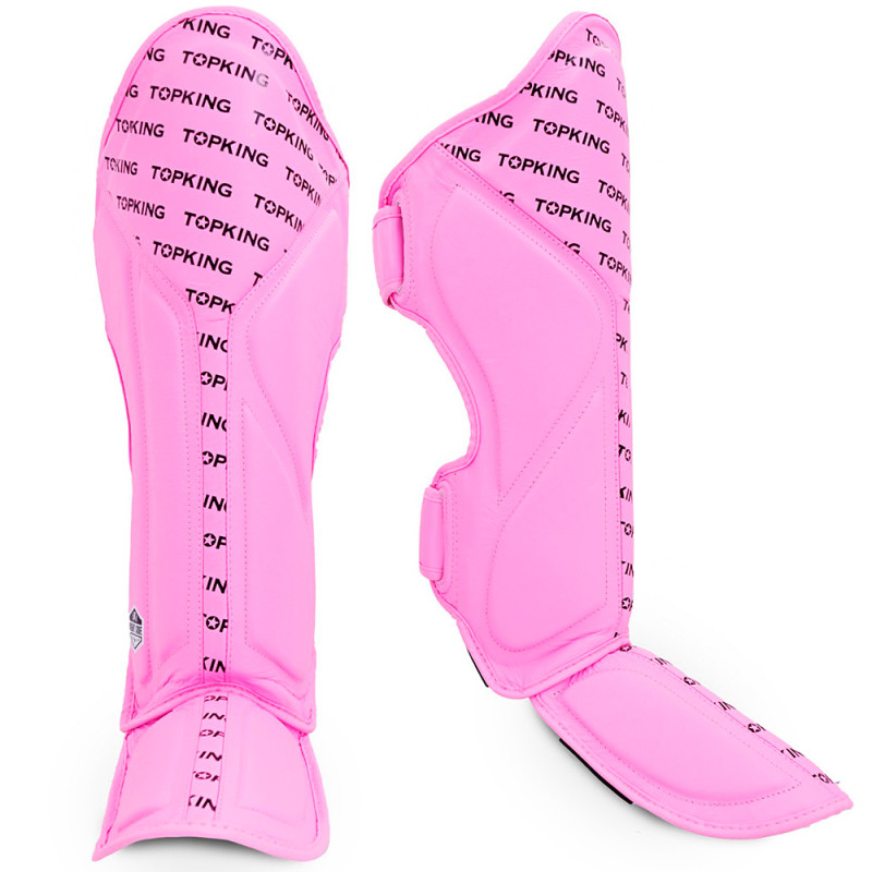 TKB TopKing "Full Impact Single Tone" Shin Guards Muay Thai Boxing Pink