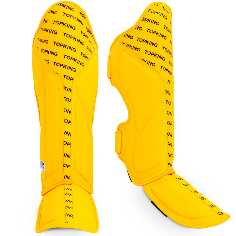 TKB TopKing "Full Impact Single Tone" Shin Guards Muay Thai Boxing Yellow