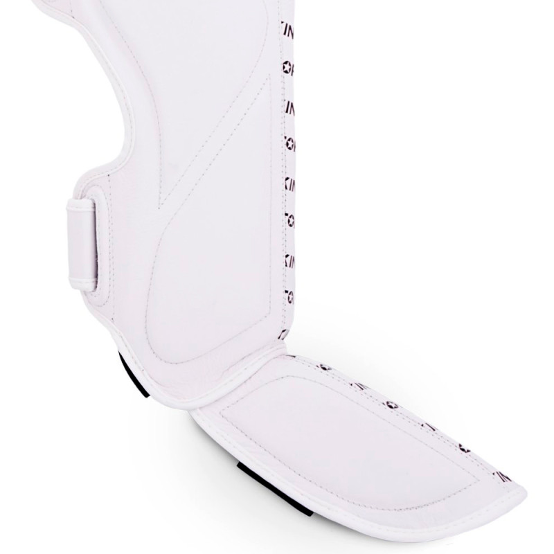 TKB TopKing "Full Impact Single Tone" Shin Guards Muay Thai Boxing White