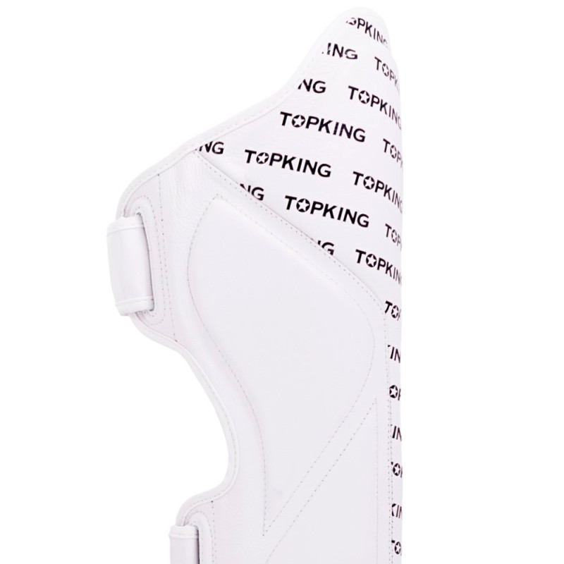 TKB TopKing "Full Impact Single Tone" Shin Guards Muay Thai Boxing White