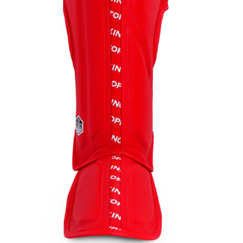 TKB TopKing "Full Impact Single Tone" Shin Guards Muay Thai Boxing Red