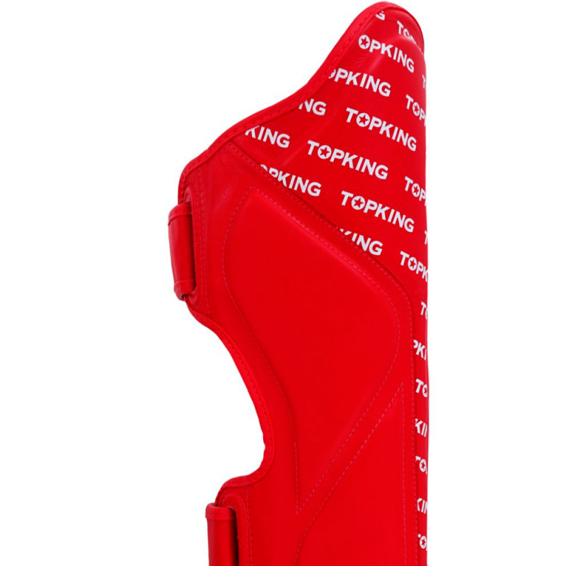 TKB TopKing "Full Impact Single Tone" Shin Guards Muay Thai Boxing Red