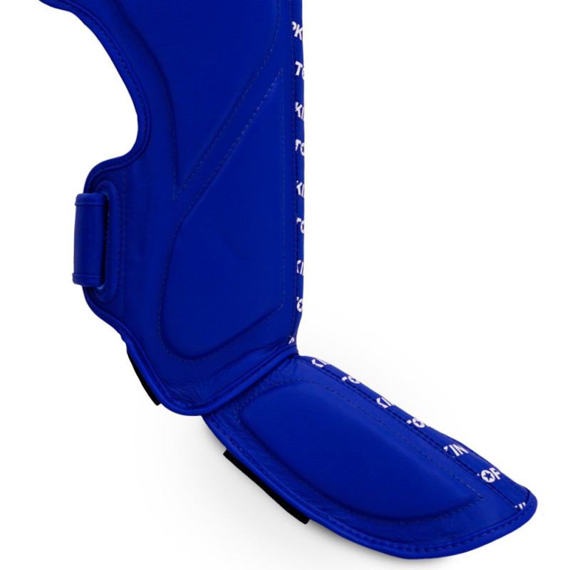 TKB TopKing "Full Impact Single Tone" Shin Guards Muay Thai Boxing Blue