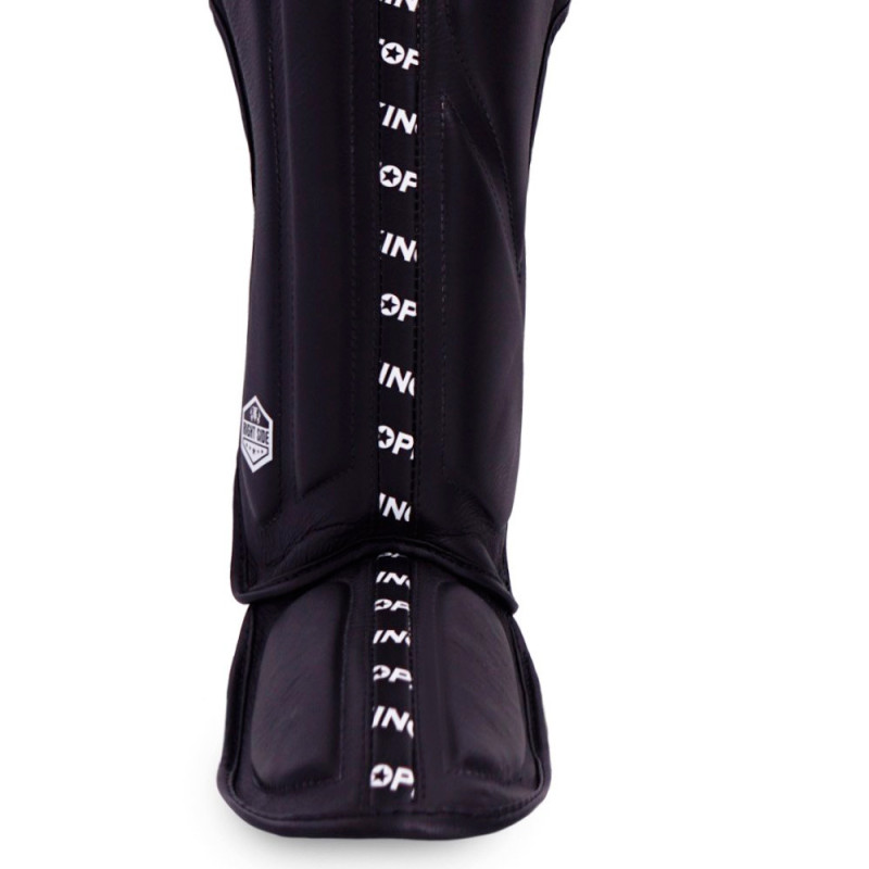 TKB TopKing "Full Impact Single Tone" Shin Guards Muay Thai Boxing Black