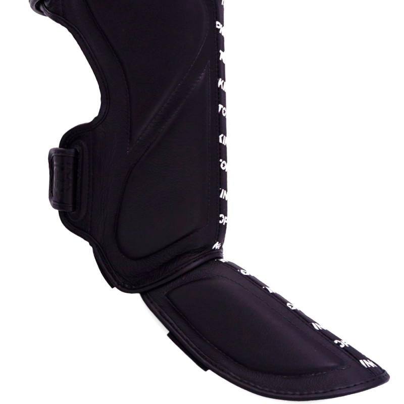 TKB TopKing "Full Impact Single Tone" Shin Guards Muay Thai Boxing Black