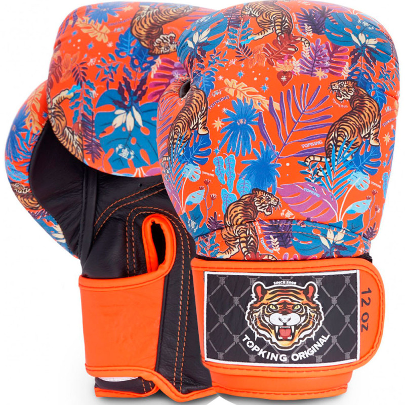 TKB TopKing Boxing Gloves "Wild Tiger King" Orange-Black