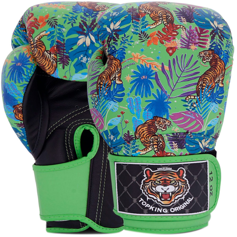 TKB TopKing Boxing Gloves "Wild Tiger King" Green-Black