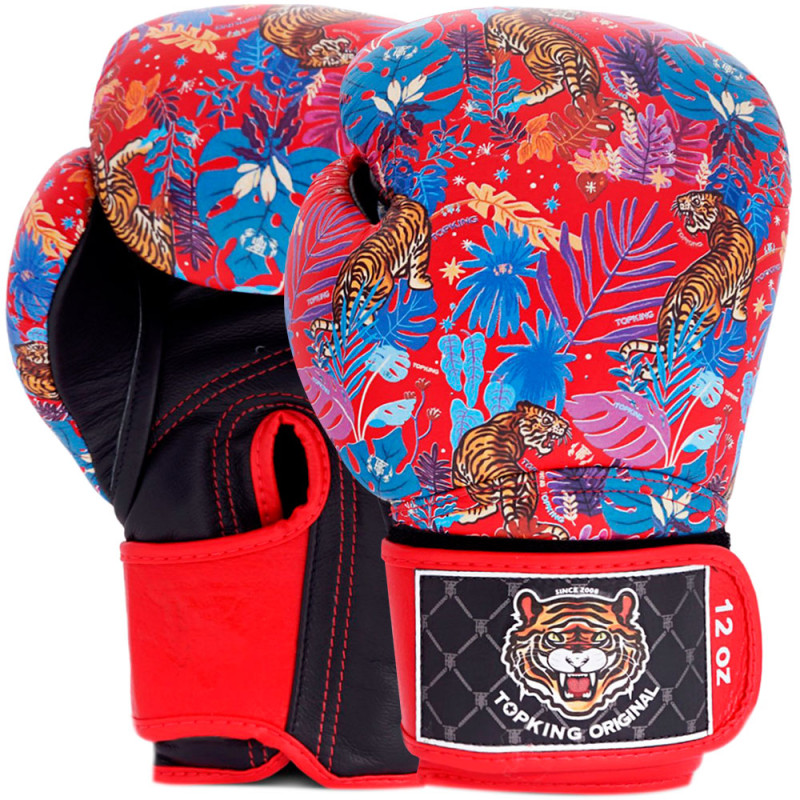 TKB TopKing Boxing Gloves "Wild Tiger King" Red-Black