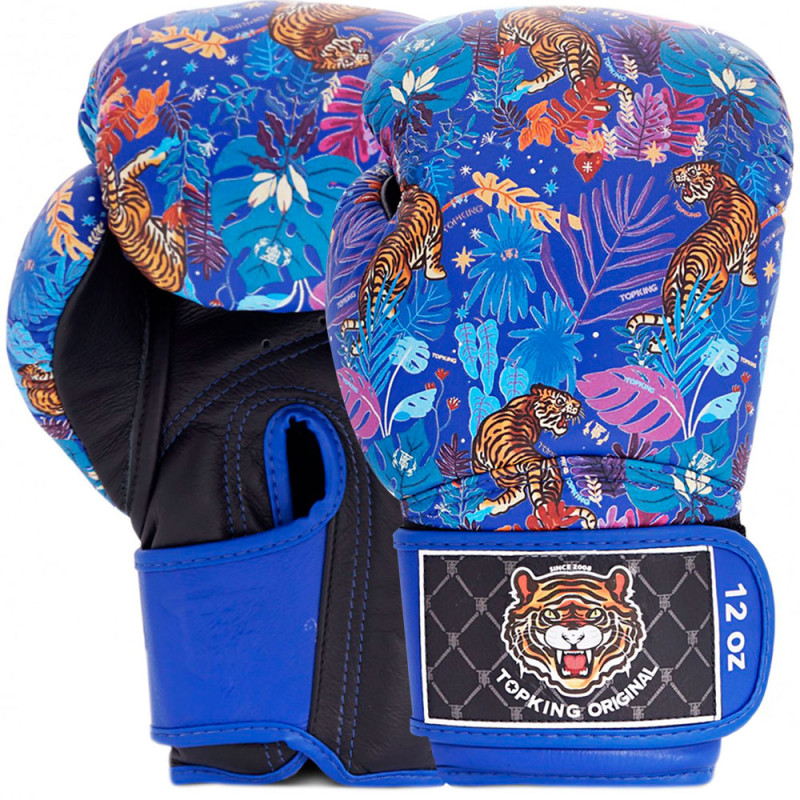 TKB TopKing Boxing Gloves "Wild Tiger King" Blue-Black