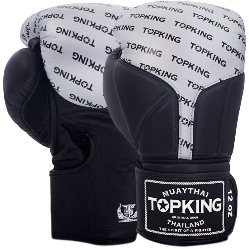 TKB TopKing Boxing Gloves "Full Impact Double Tone" Silver-Black