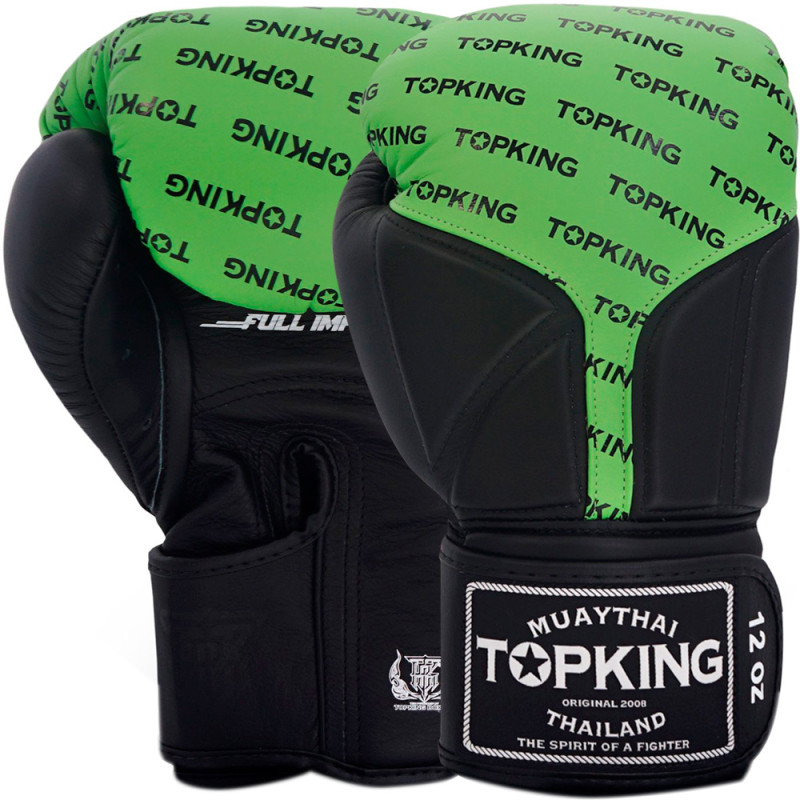 TKB TopKing Boxing Gloves "Full Impact Double Tone" Green-Black