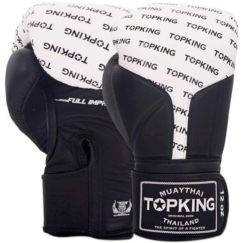 TKB TopKing Boxing Gloves "Full Impact Double Tone" White-Black