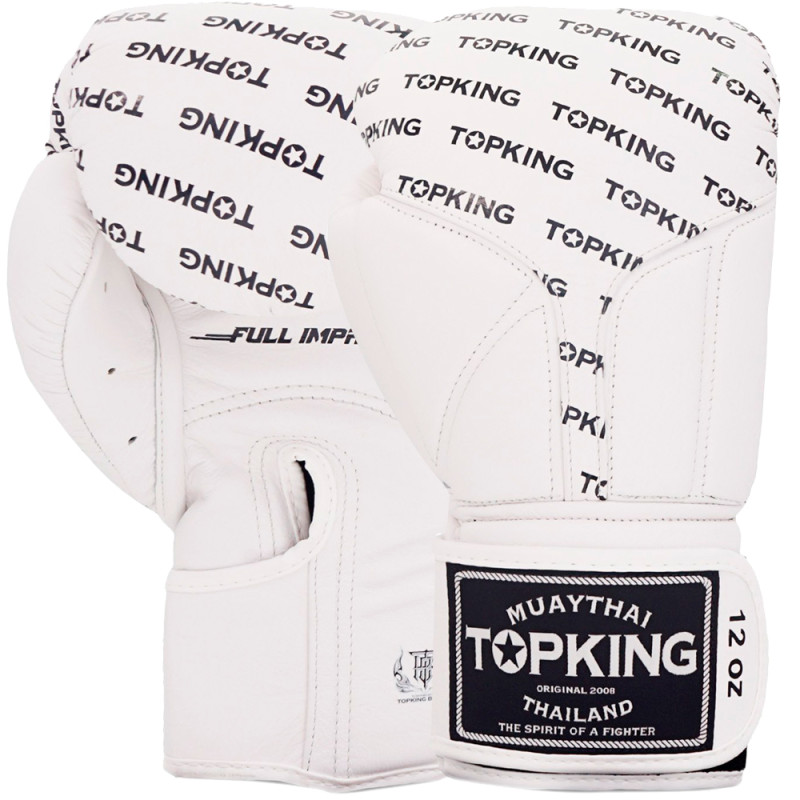 TKB TopKing Boxing Gloves "Full Impact Single Tone" White