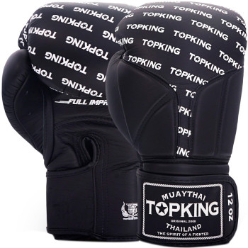 TKB Top King Boxing Gloves "Full Impact Single Tone" Black