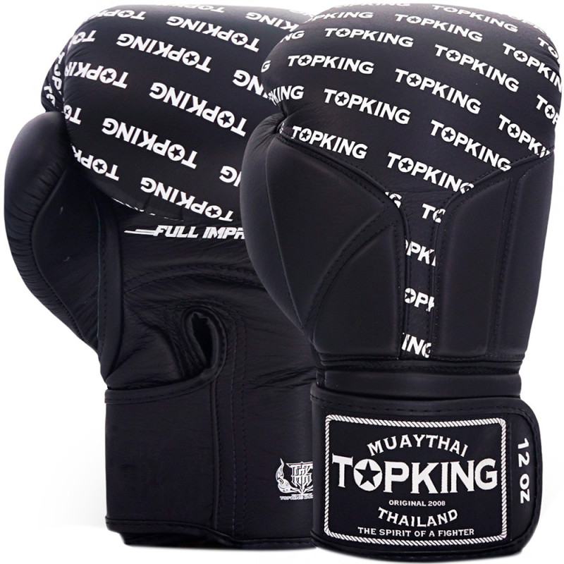 TKB TopKing Boxing Gloves "Full Impact Single Tone" Black