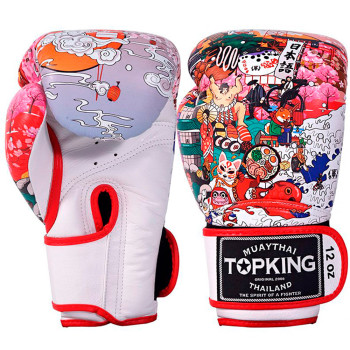 TKB Top King Boxing Gloves "Japan Culture" White-Red