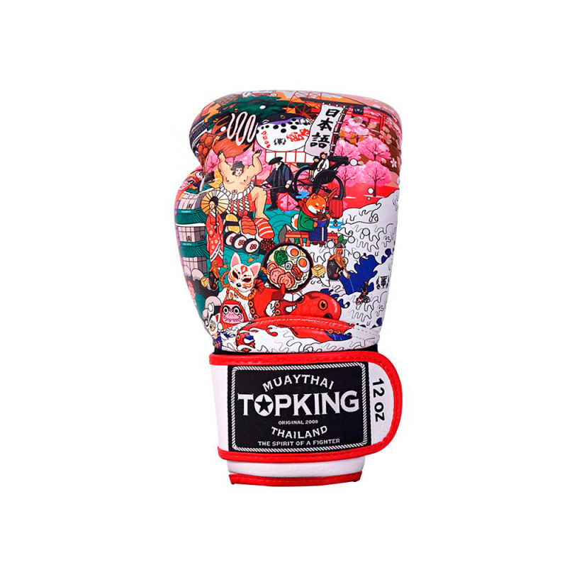 TKB TopKing Boxing Gloves "Japan Culture" White-Red