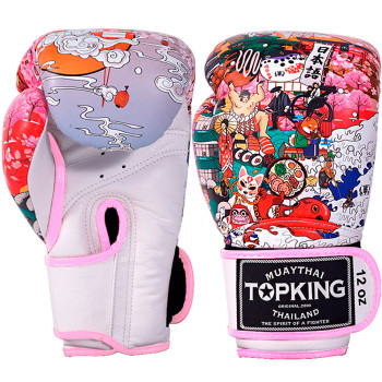 TKB Top King Boxing Gloves "Japan Culture" White-Pink