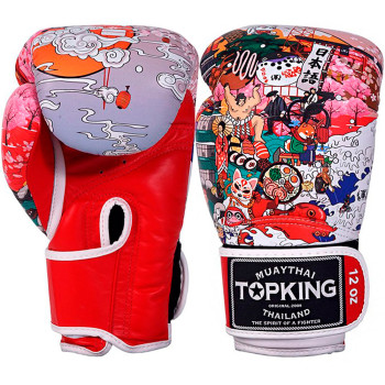 TKB Top King Boxing Gloves "Japan Culture" Red-White