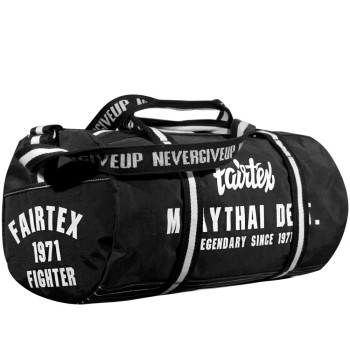 Fairtex BAG9 Gym Bag Muay Thai Boxing Barrel Black