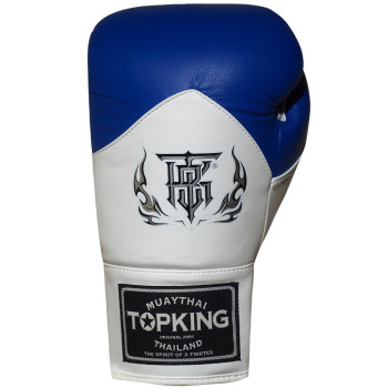 TKB TopKing "Blend" Boxing Gloves Lace Up Blue-White