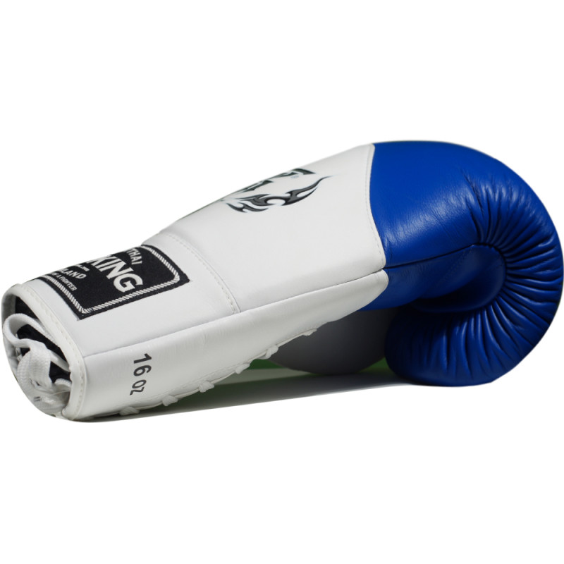 TKB TopKing "Blend" Boxing Gloves Lace Up Blue-White