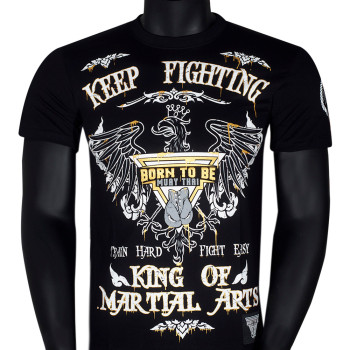 Born To Be T-Shirt Muay Thai Boxing Cotton MT8053 Black Free Shipping