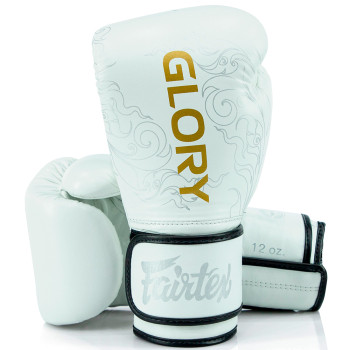 Fairtex BGVG3 "Glory" Boxing Gloves Velcro Black White