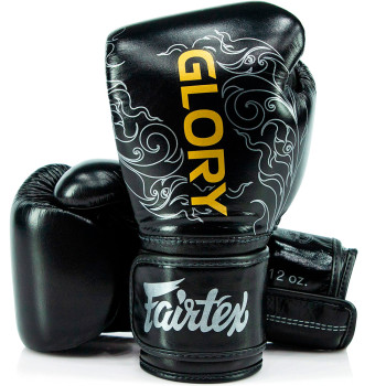 Fairtex BGVG3 "Glory" Boxing Gloves Velcro Black Silver