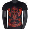 Muay Thai T-Shirt "Pray" Rubber Print Tatoo Sak Yant Black Free Shipping