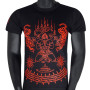 Muay Thai T-Shirt "Pray" Rubber Print Tatoo Sak Yant Black Free Shipping