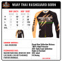 Born To Be Rashguard  Muay Thai Long Sleeve Black-Orange Free Shipping