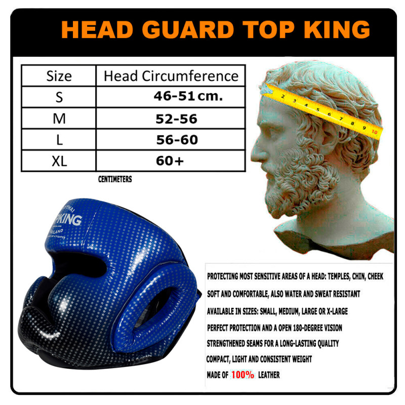TKB TopKing "Super Star" Boxing Headgear Head Guard Blue