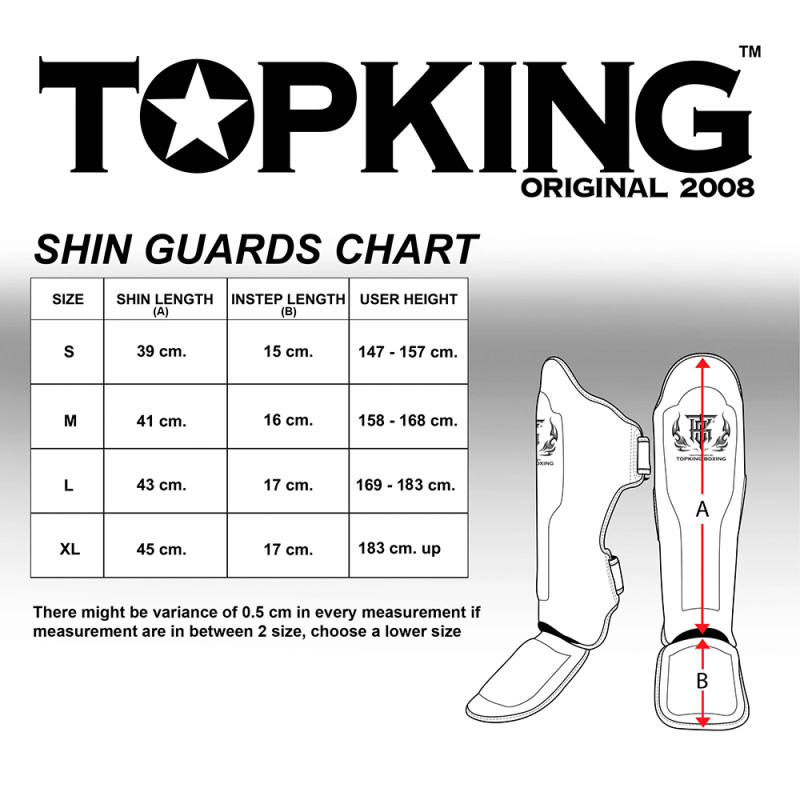 TKB TopKing TKSGSS-01 Shin Guards Muay Thai "Super Star" Red