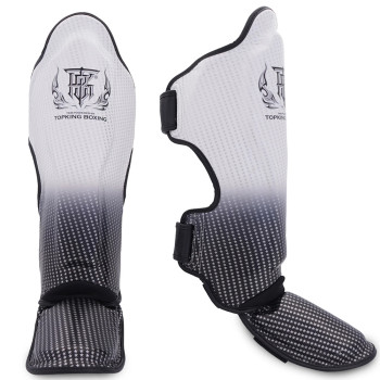 TKB Top King TKSGSS-01 Shin Guards Muay Thai "Super Star" Silver