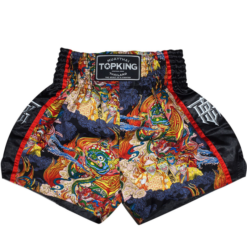 TKB TopKing TKTBS-205 Muay Thai Boxing Shorts Black Insert Free Shipping