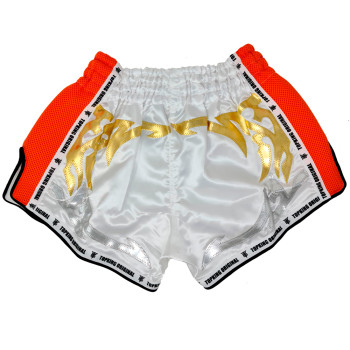 TKB TopKing TKRMS-006 Muay Thai Boxing Shorts Retro White Free Shipping