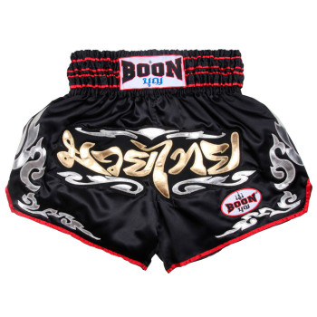 Boon MT36 Muay Thai Boxing Shorts Black Free Shipping