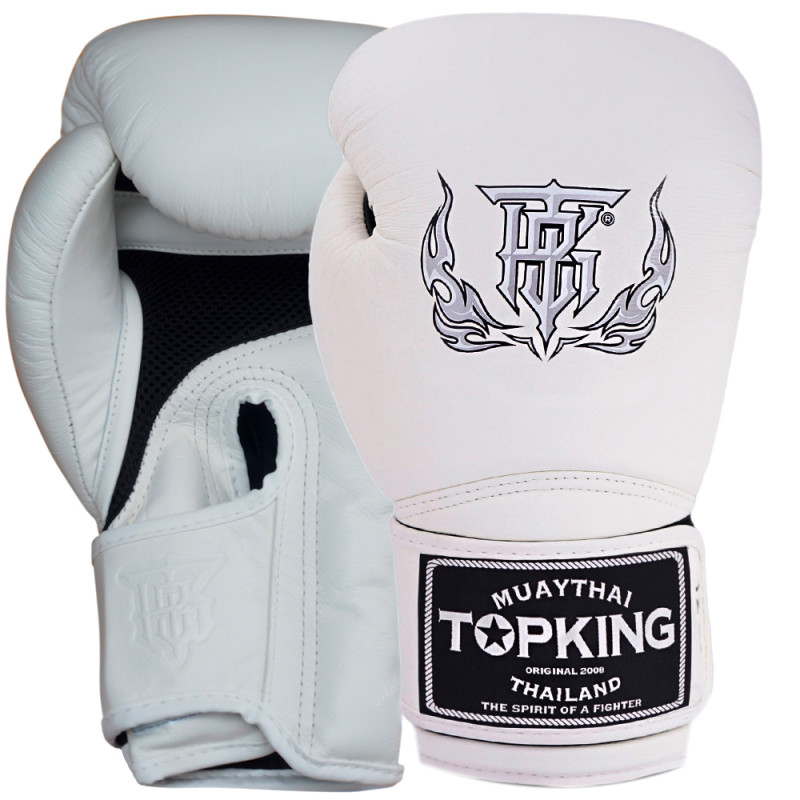 TKB TopKing Boxing Gloves "Super Air" Mesh Palm White