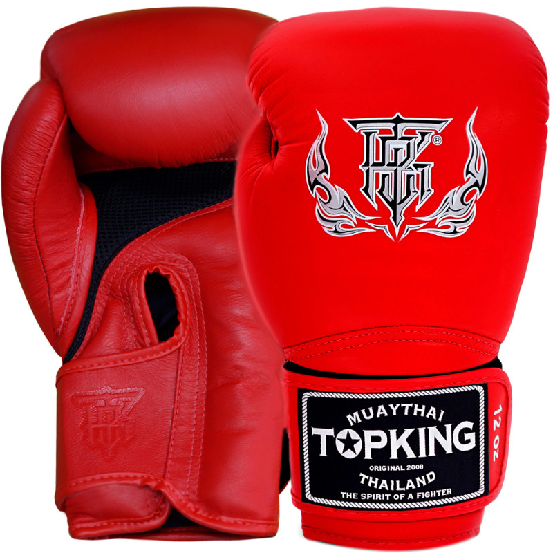 TKB TopKing Boxing Gloves "Super Air" Mesh Palm Red