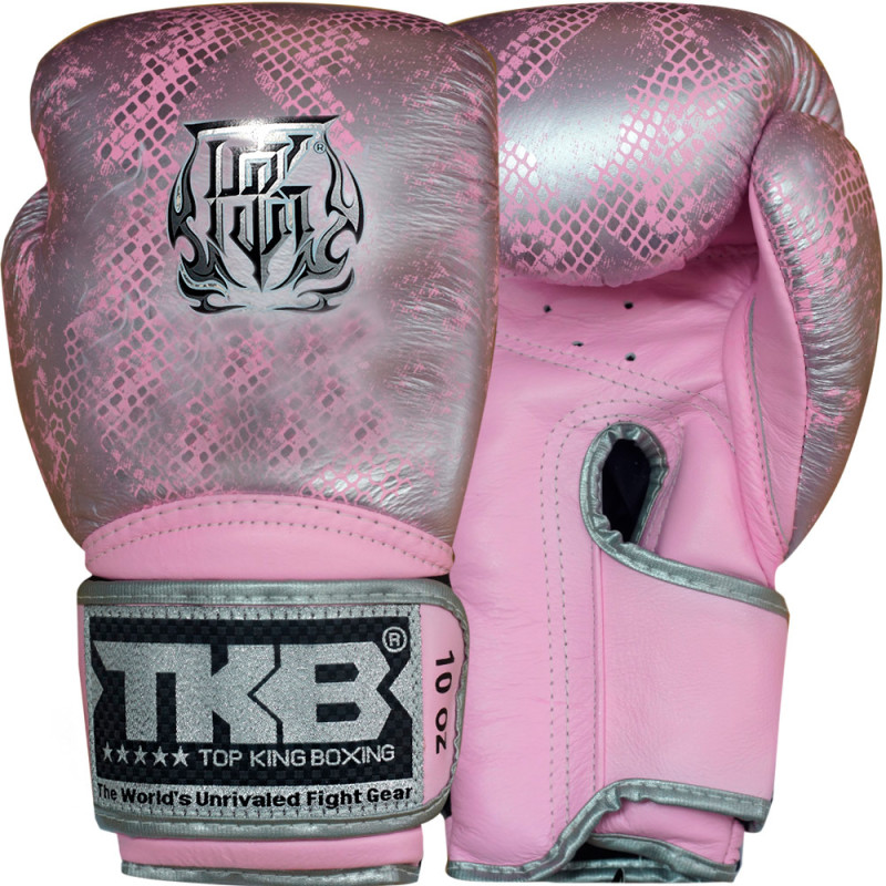 TKB TopKing Boxing Gloves "Snake" Silver (Pink)